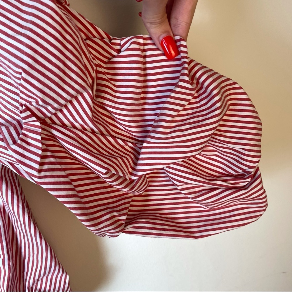 Zara Women Red and White Wrap Belt Blouse Size S - Picture 5 of 10